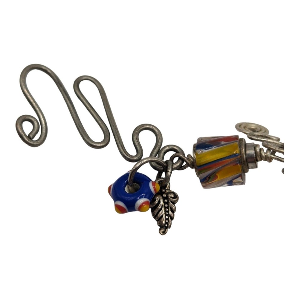 Beautiful Artisian-Made Blue Yellow Red Art Glass Ceramic 8" Bracelet Butterfly - Picture 8 of 13